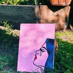 Girl pop art acrylic painting!